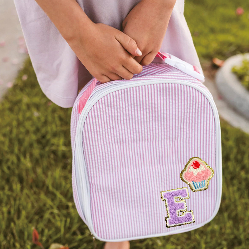 Personalized Kids Seersucker Backpack Insulation Lunch Box