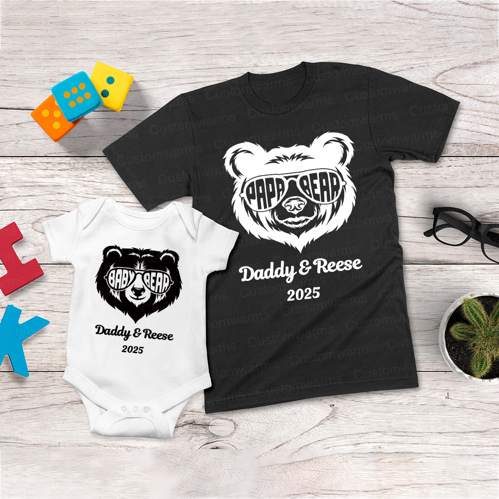 Personalized First Father's Day Daddy and Baby Outfit | CWFamily104