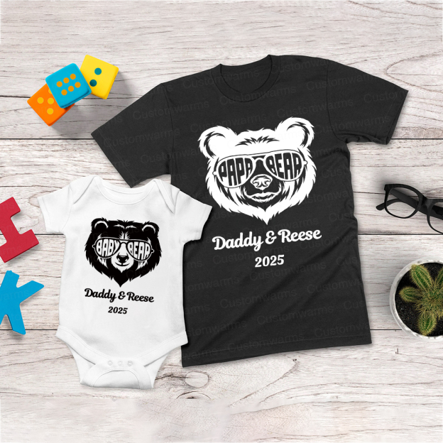 Personalized First Father's Day Daddy and Baby Outfit | CWFamily104