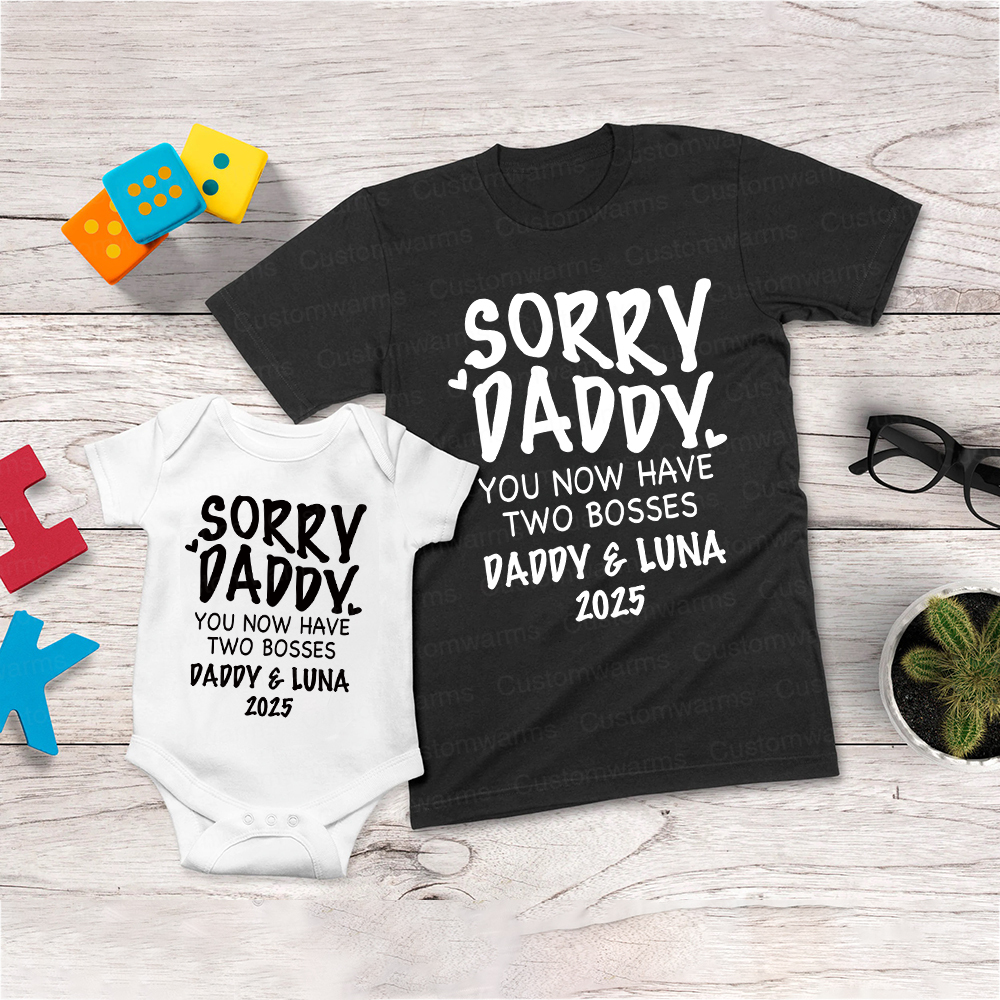 Personalized First Father's Day Daddy and Baby Outfit | CWFamily105