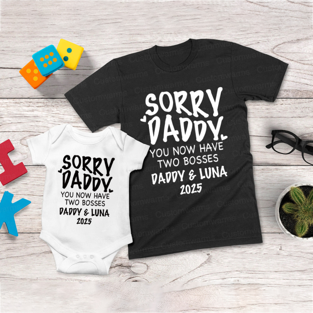 Personalized First Father's Day Daddy and Baby Outfit | CWFamily105