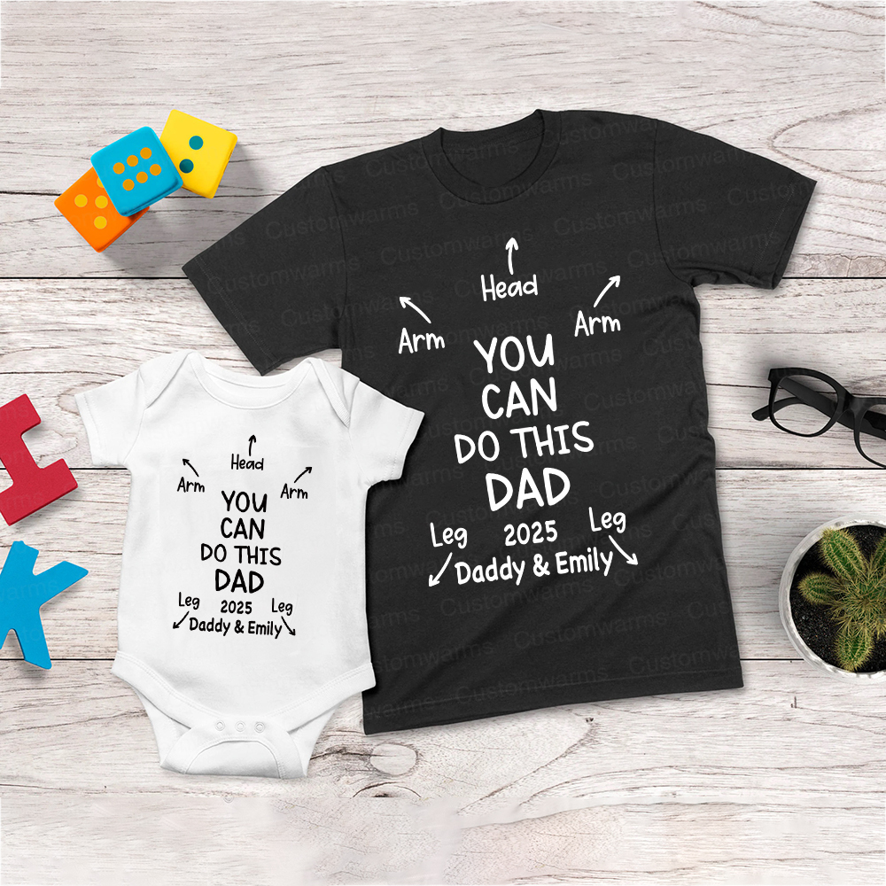 Personalized First Father's Day Daddy and Baby Outfit | CWFamily106