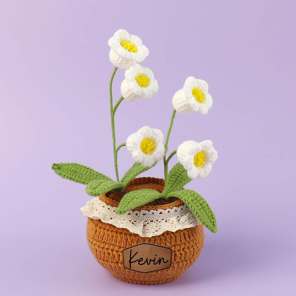 Personalized Crochet Flower in the Pot｜Gift For Mom  | CWMom17