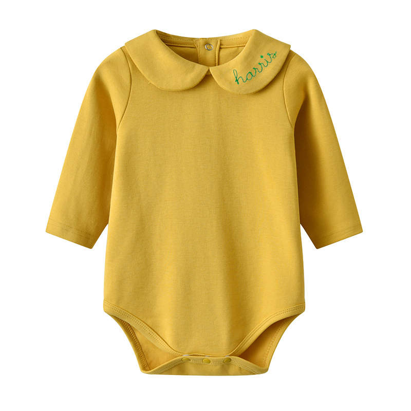 Personalized Baby Embroidered Peter Pan Collar Romper | CWBaby272