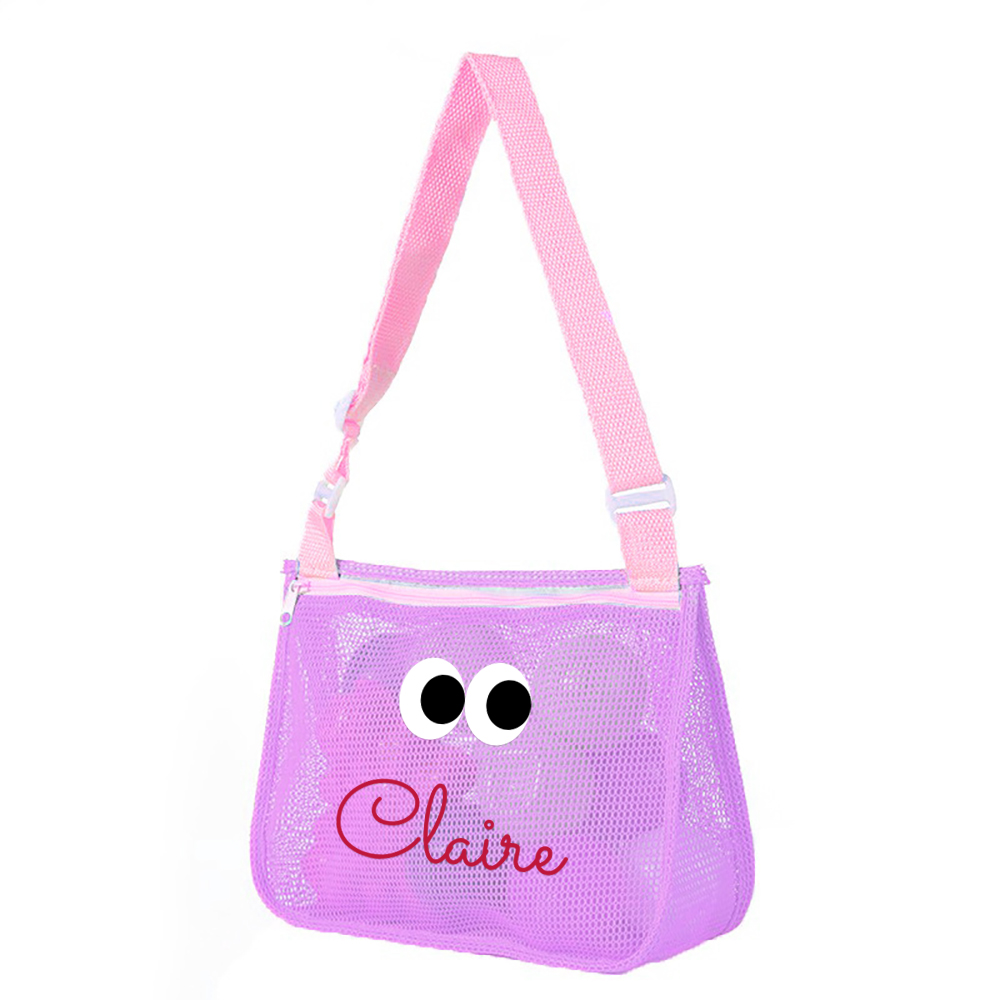 Personalized Seashell Zipper Mesh Beach Bag | CWBeach0101