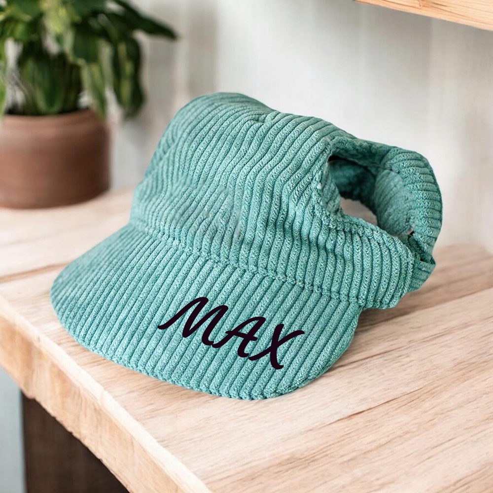 Personalized Corduroy Adjustable Pet Pet Baseball Cap | BKPet184