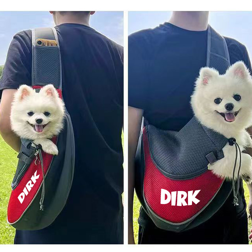 Personalized Hands Free Breathable Mesh Dog Sling Carrier | BKPet189