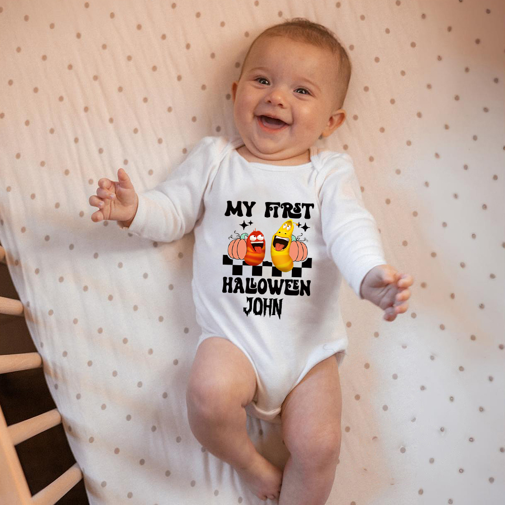 Personalized Larva's Halloween Funny Baby Romper | Larva02