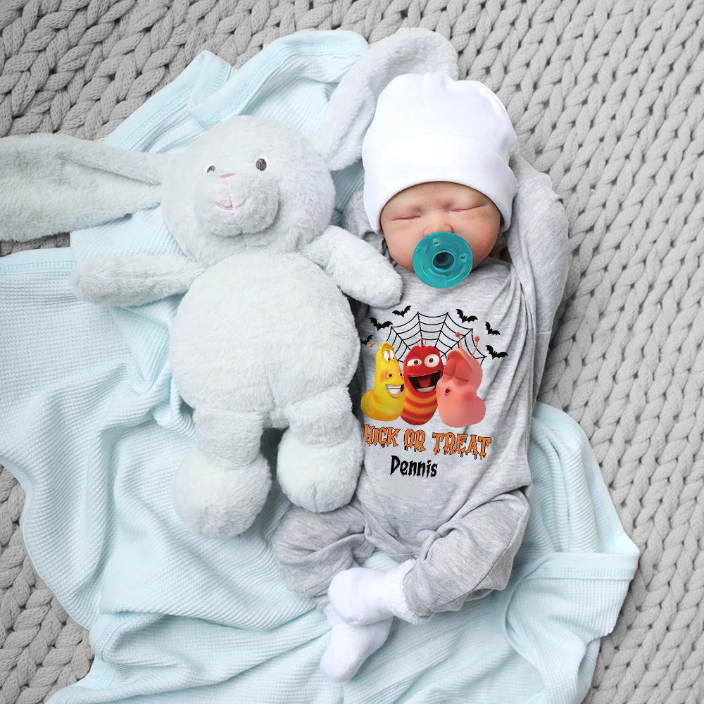 Personalized Larva's Halloween Funny Baby Romper | Larva08