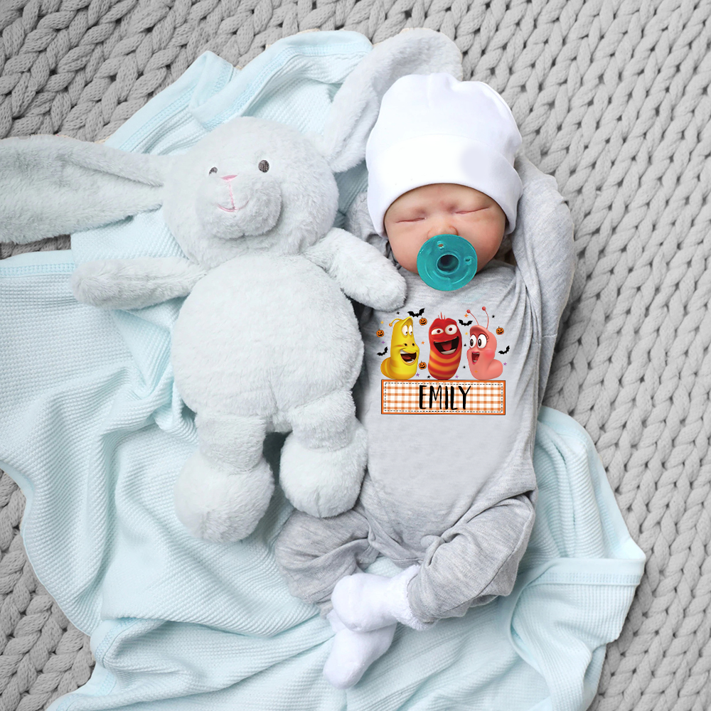 Personalized Larva's Halloween Funny Baby Romper | Larva11