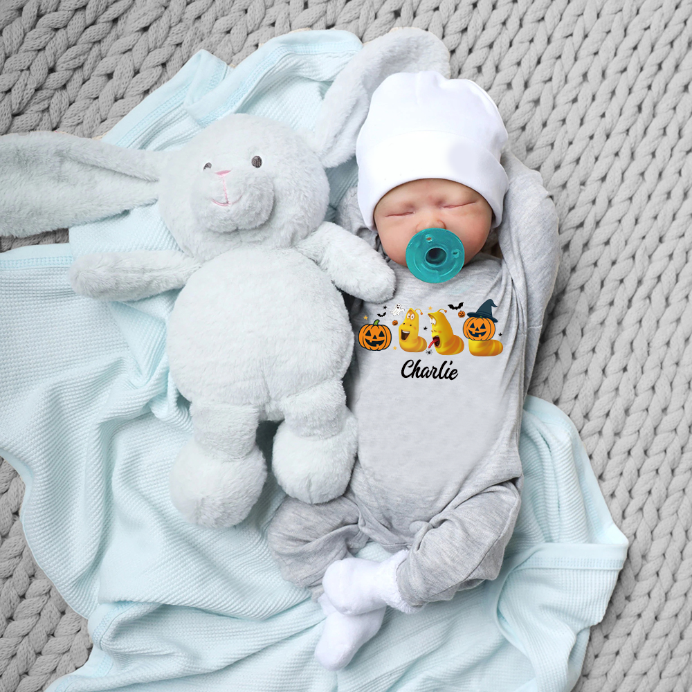 Personalized Larva's Halloween Funny Baby Romper | Larva14
