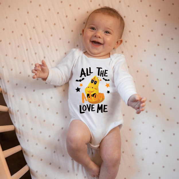 Personalized Larva's Halloween Funny Baby Romper | Larva17