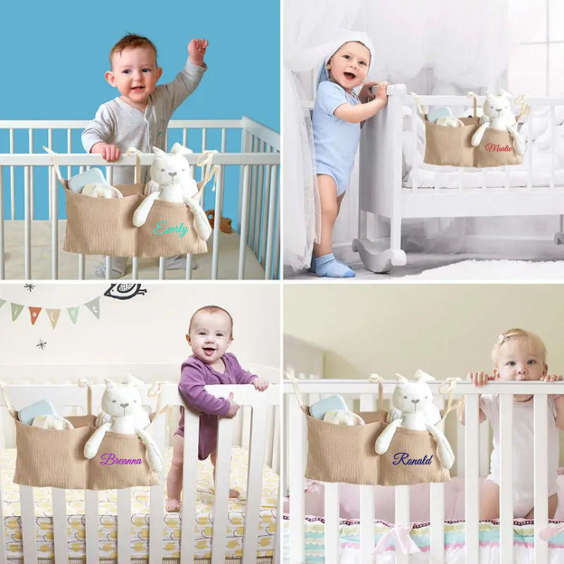 Personalised Embroidery Baby Bed Pocket Accessorise & Diapers Storage | CWBaby58
