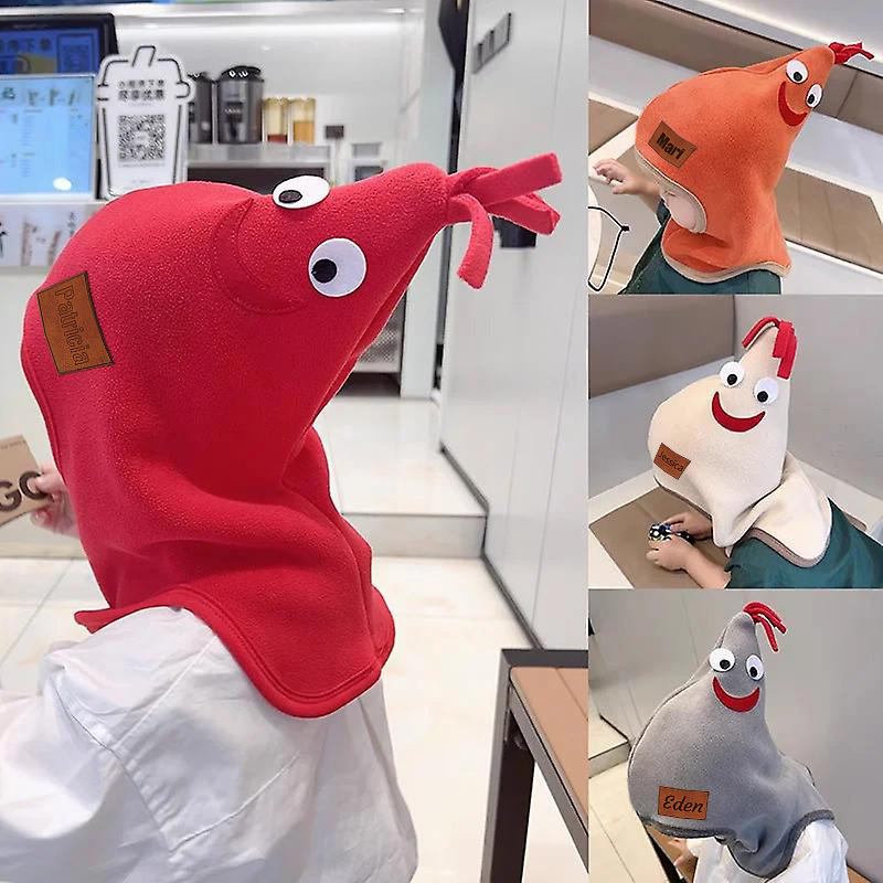 Personalized Leather Patch Wool Rooster Balaclava Hats | HSKid59