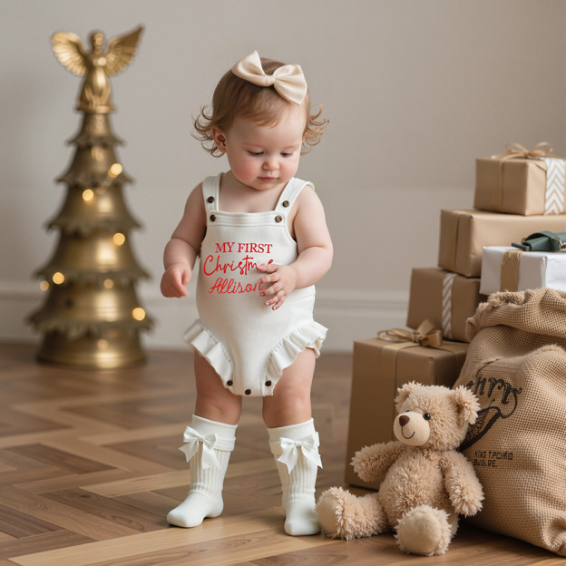 Personalized My First Christmas Baby Romper Set | MCGift137