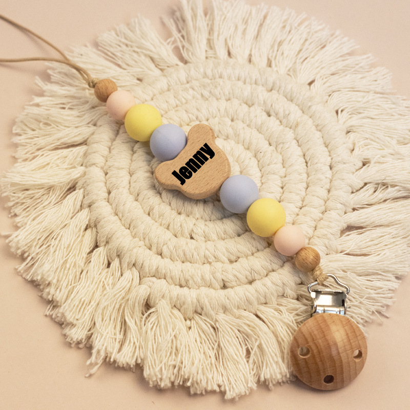 Personalized Baby Pacifier Color Bead Clip | CWBaby63
