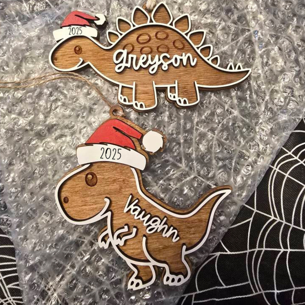 Personalized Christmas Dinosaur Wood Ornaments Decoration | MCGift146