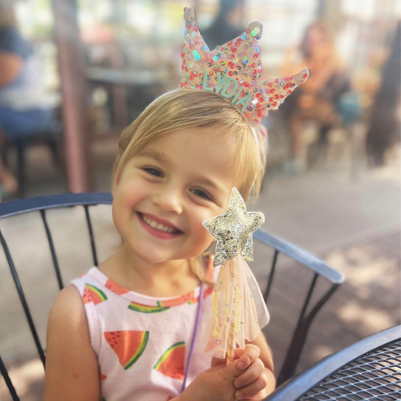 Personalized Girls Party Tiara Headband and Fairy Wand Set | CWToy151