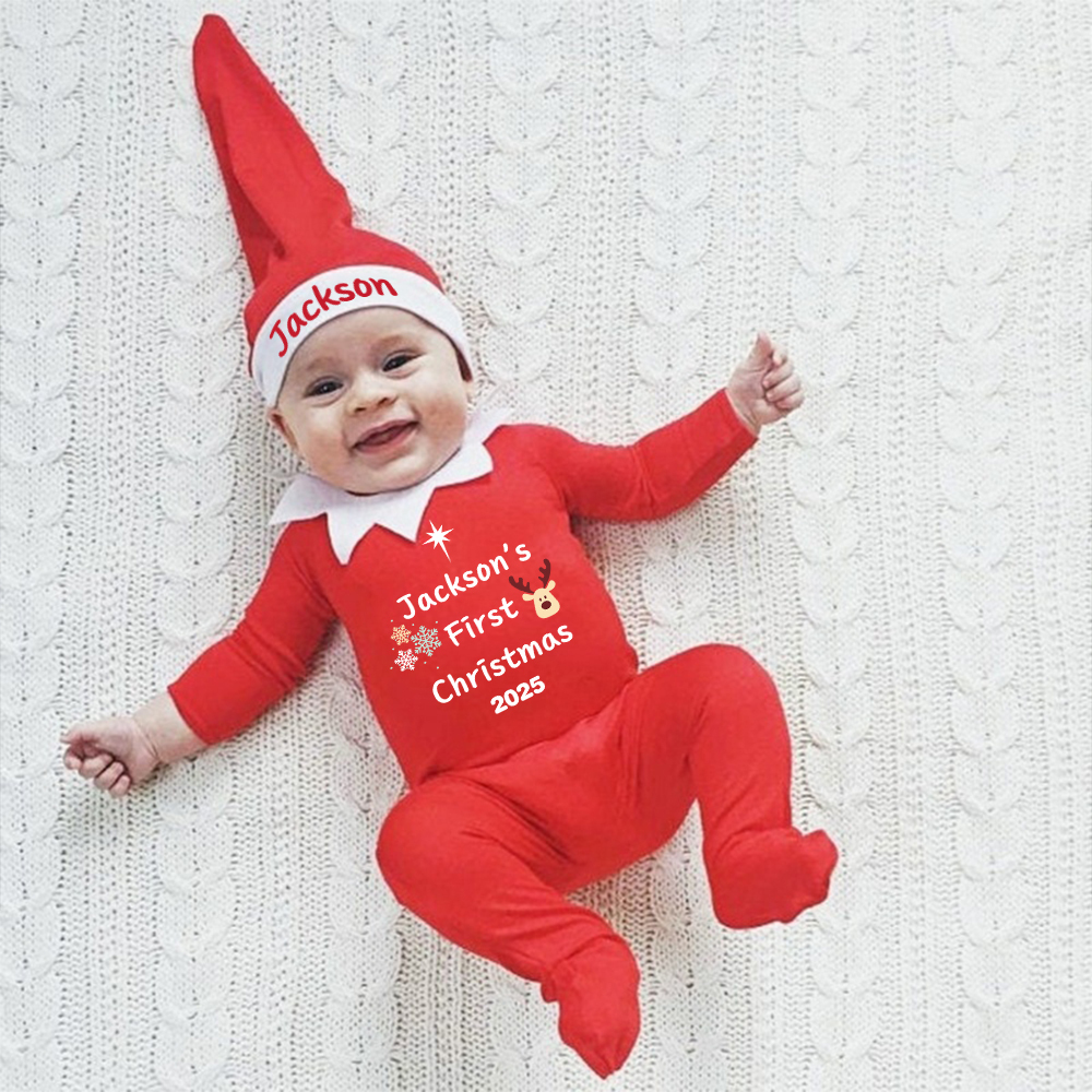 Personalized Christmas Newborn Prop Set Lovely Outfit | MCGift168