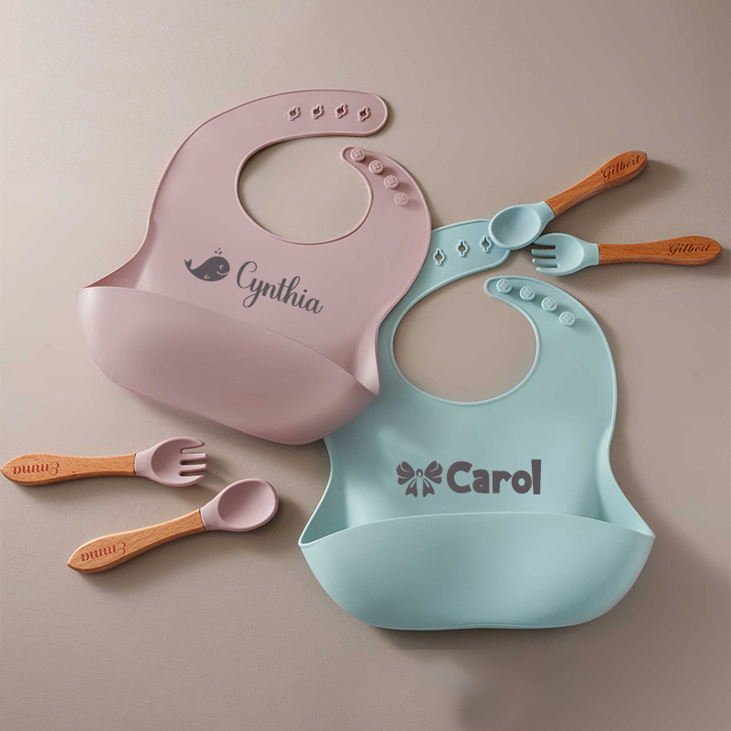Personalized Name Silicone Ecofriendly Reusable Baby Bib | CWBaby66