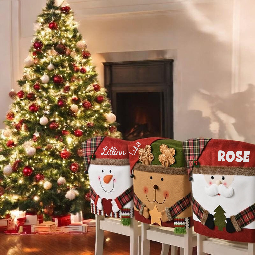 Personalized Handmade Christmas Santa Decor Chair Cover | MCGift173