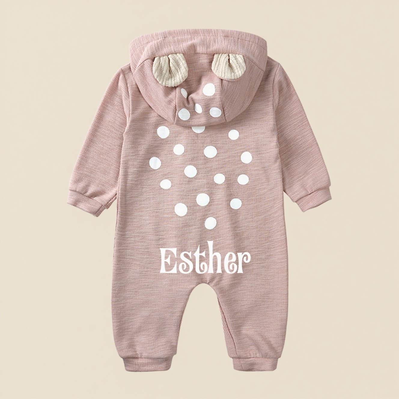 Personalized Baby Cute Bambi Hooded Jumpsuit | CWBaby319