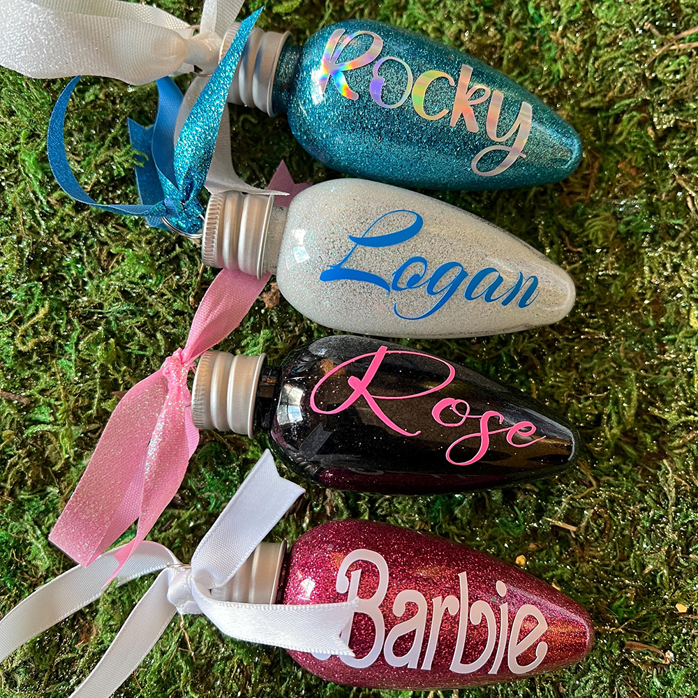 Personalised Glitter Lightbulb Special Christmas Ornament | MCGift212