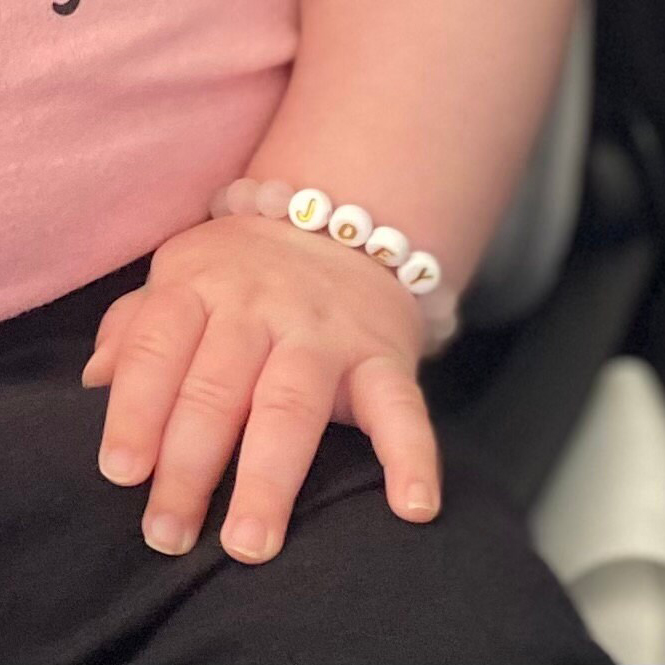 Personalized Baby Jewelry Rose Quartz Bracelet | CWBeach206
