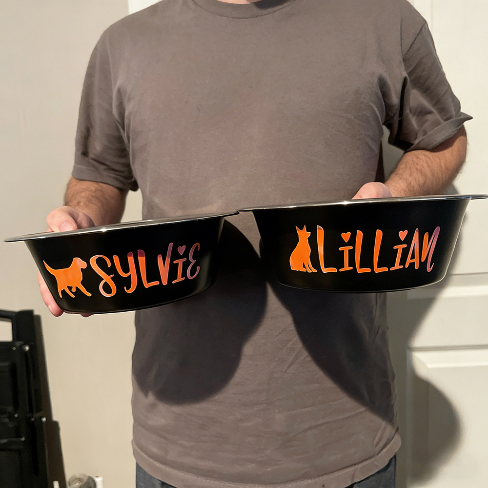 Personalized Pet Stainless Steel Anti-slip Food Bowl | BKPet36801