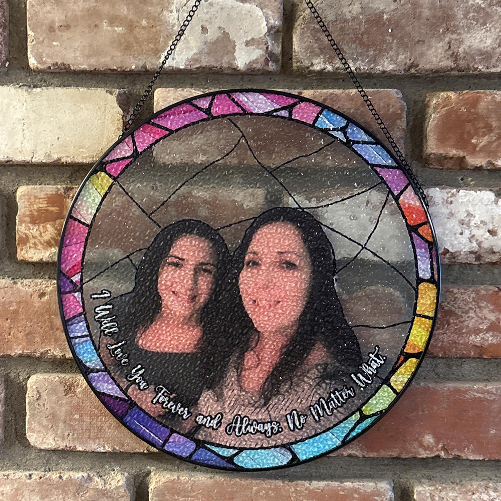 Personalized Mother's Day Memorial Portrait Stained Suncatcher | CWGift43