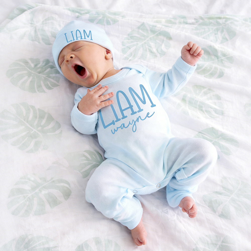 Personalized Baby Coming Home Romper and Hat Set | CWBaby473