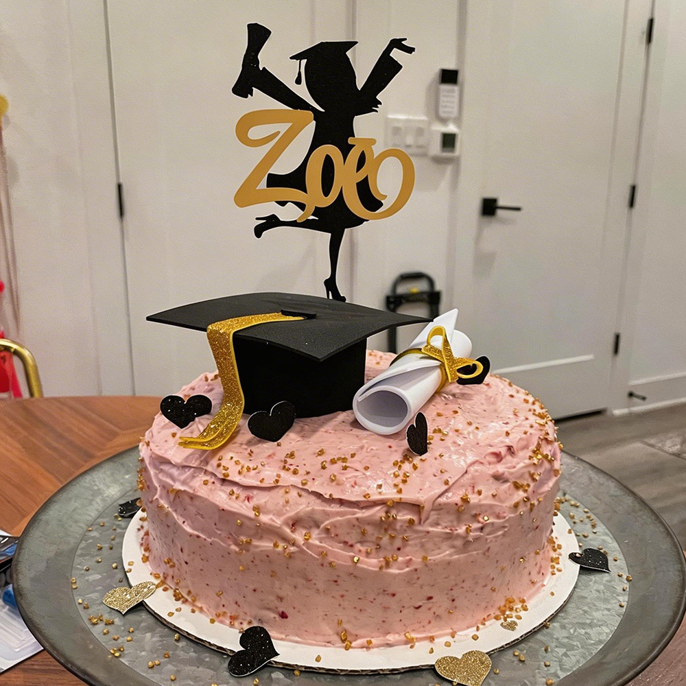 Personalized Graduation Girl/ Boy Silhouette Cake Decorations Topper | CWGift50