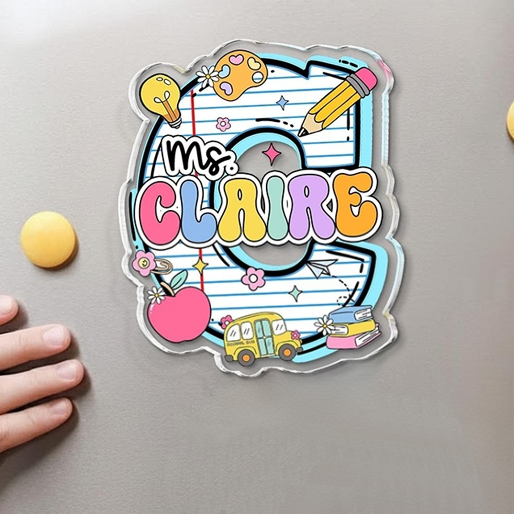 Personalized Letter Teacher Name Magnet | CWTeach12