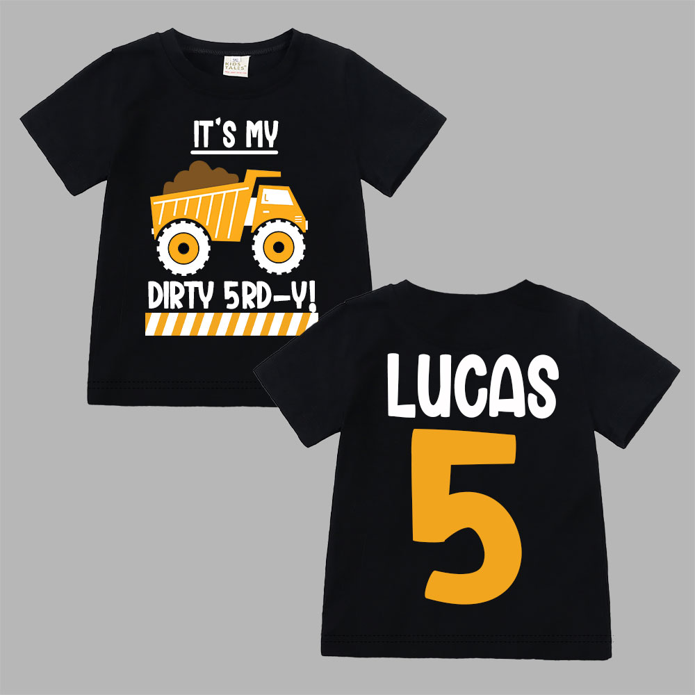 Personalized Truck Construction Dirty Birthday T-Shirt | inBirth25