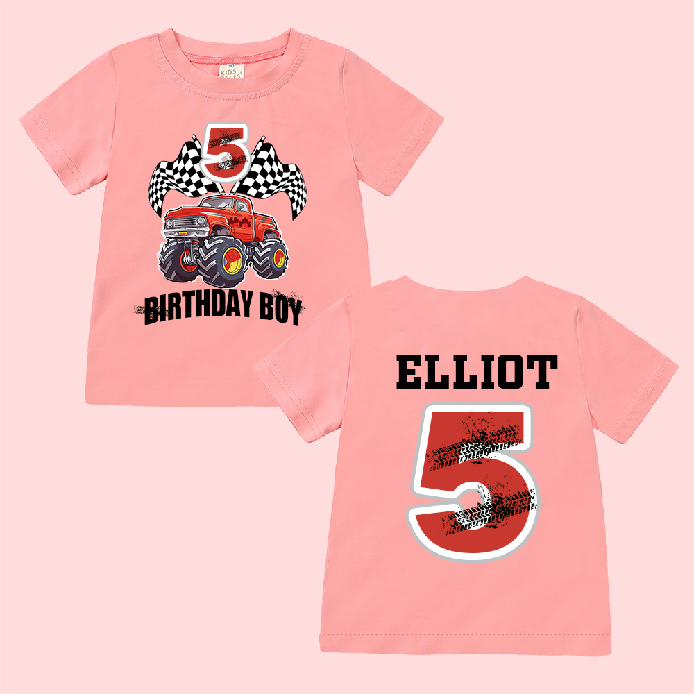 Personalized Monster Truck Name Birthday T-Shirt | inBirth27