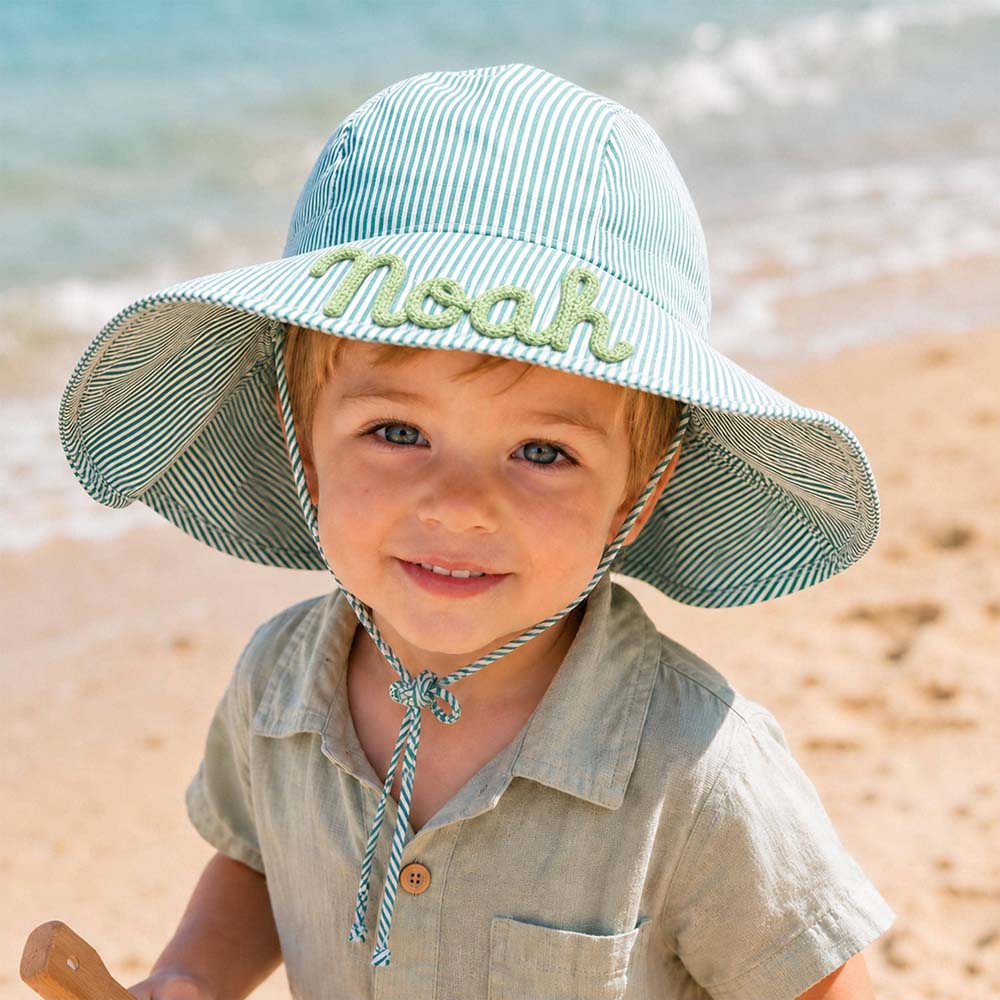 Personalized Lovely Baby Striped Sun Hat | CWBeach257