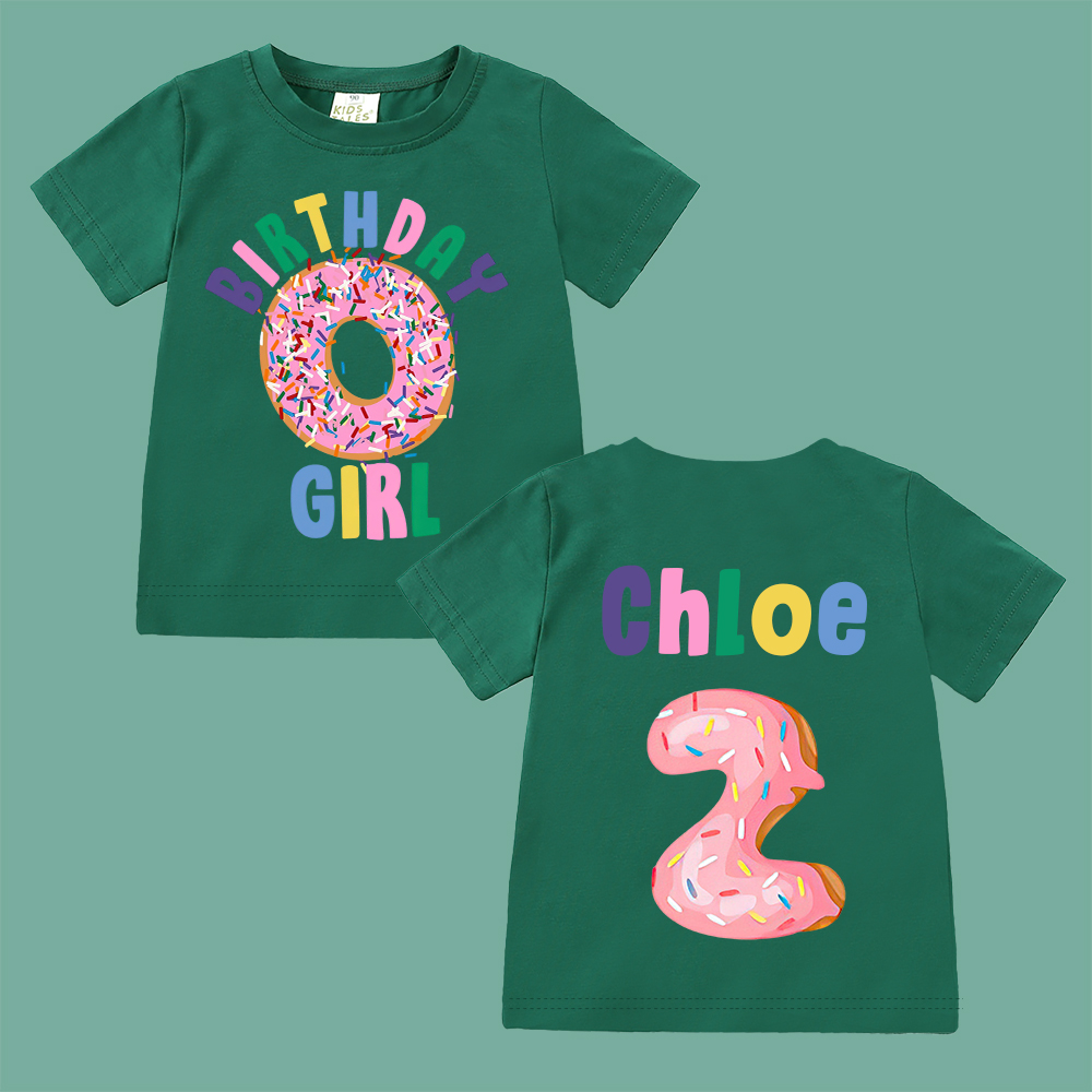 Personalized Donut Sprinkles Theme Birthday T-Shirt | inBirth29
