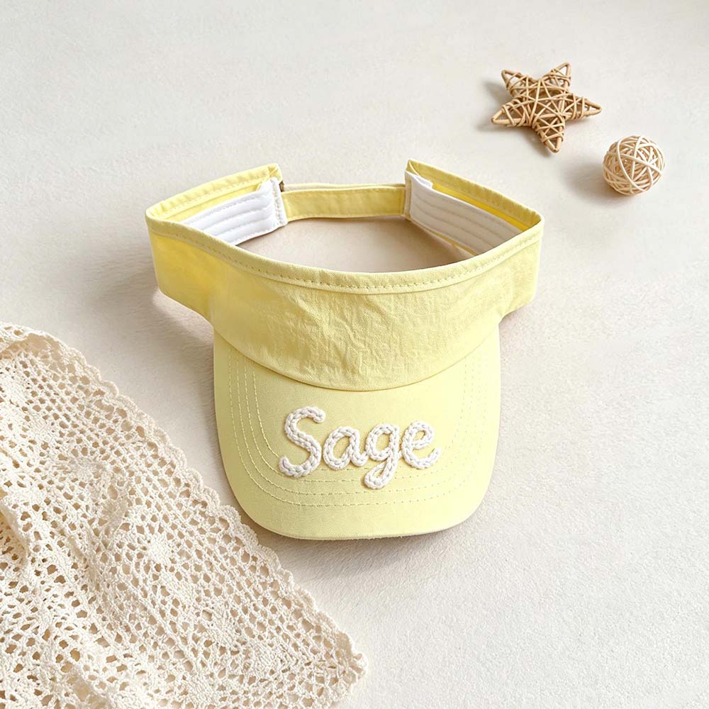 Personalized Hand Embroidery Kids Open-Top Summer Hat | CWBeach260