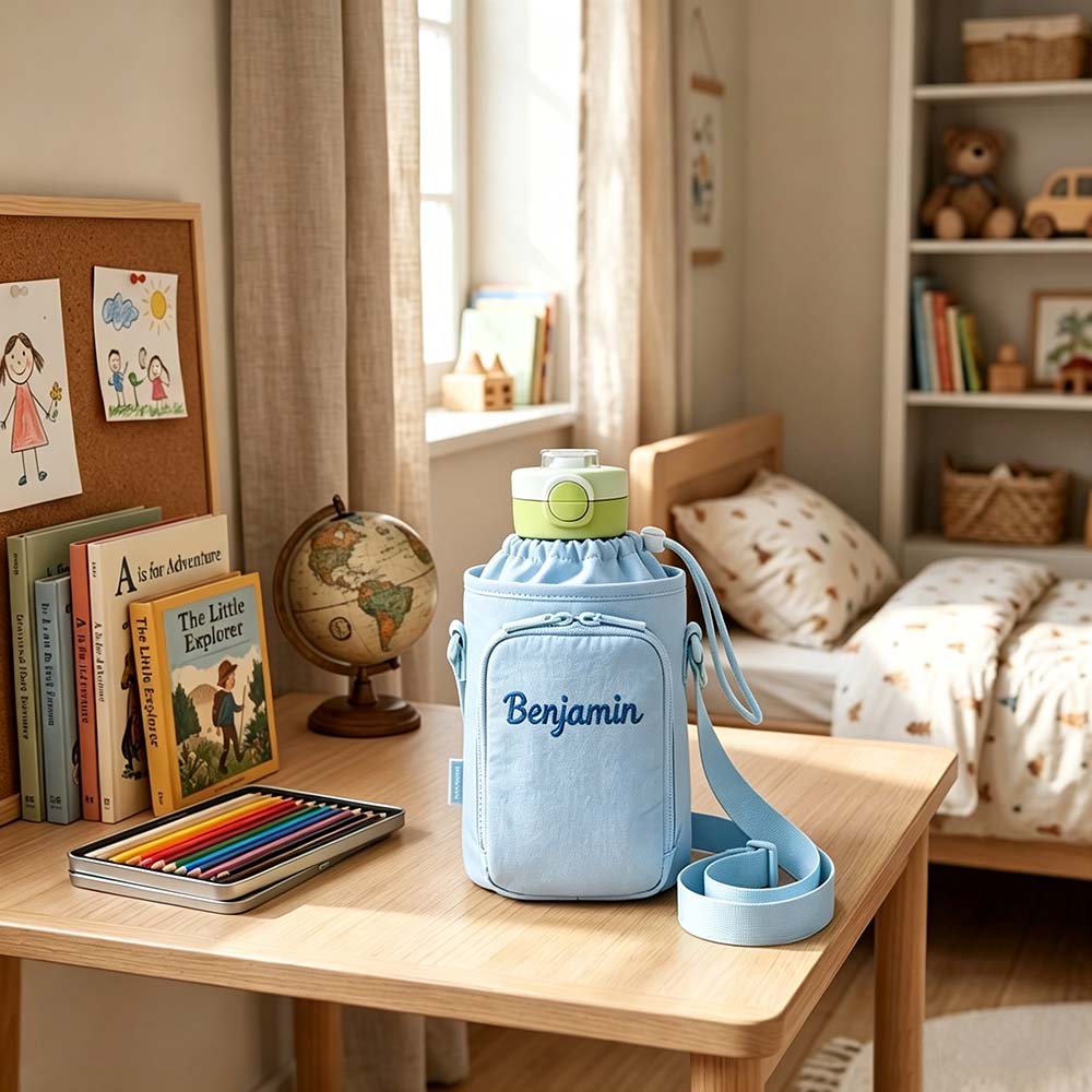 Personalized Embroidered Kids Water Bottle Carrier | CWPack387