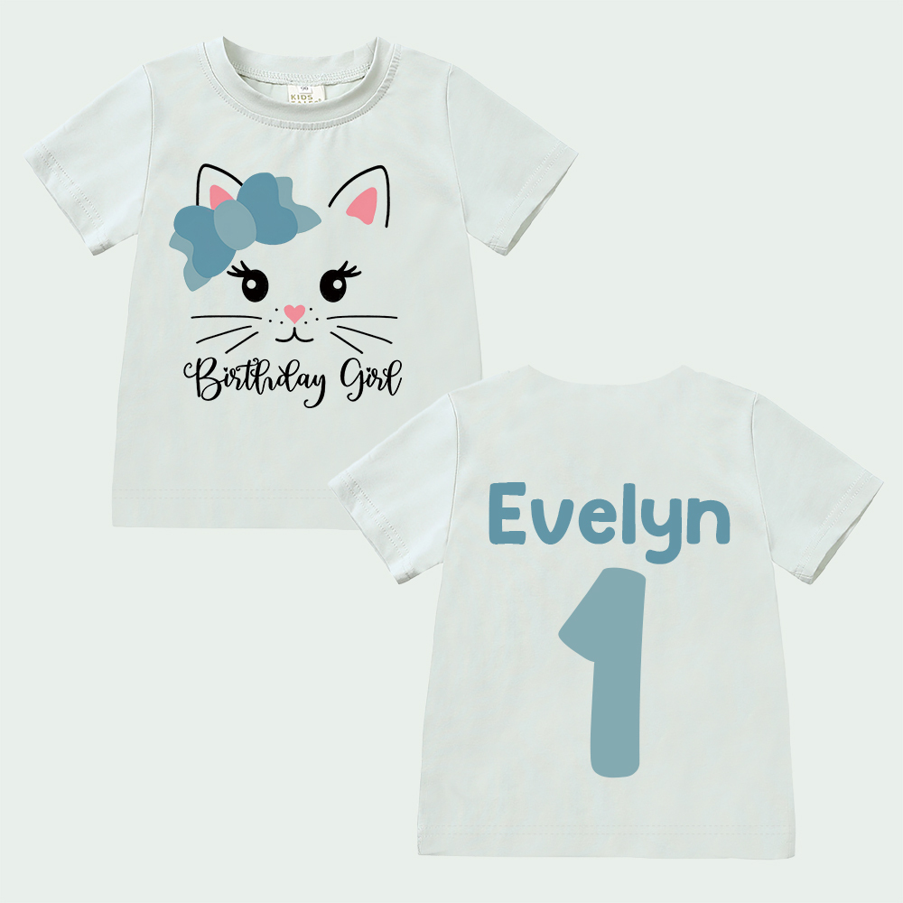 Personalized Cat Theme Kitten Birthday T-Shirt | inBirth32