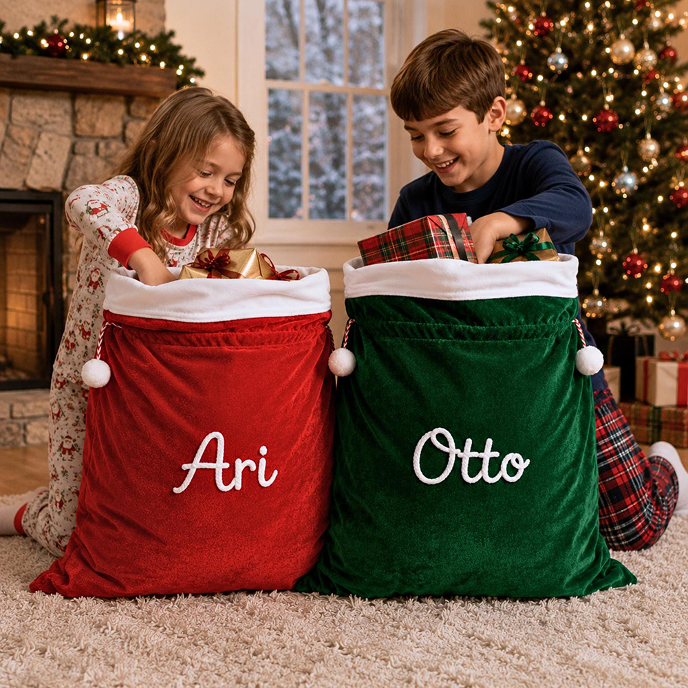 Personalized Large Christmas Velvet Santa Sack for Gifts | MCGift199