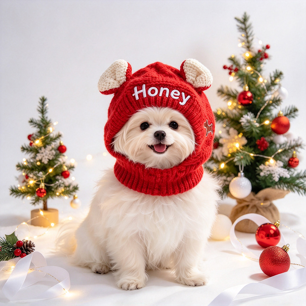 Personalized Embroidered Pet Winter Anti Noise Earmuffs Hat | BKPet206