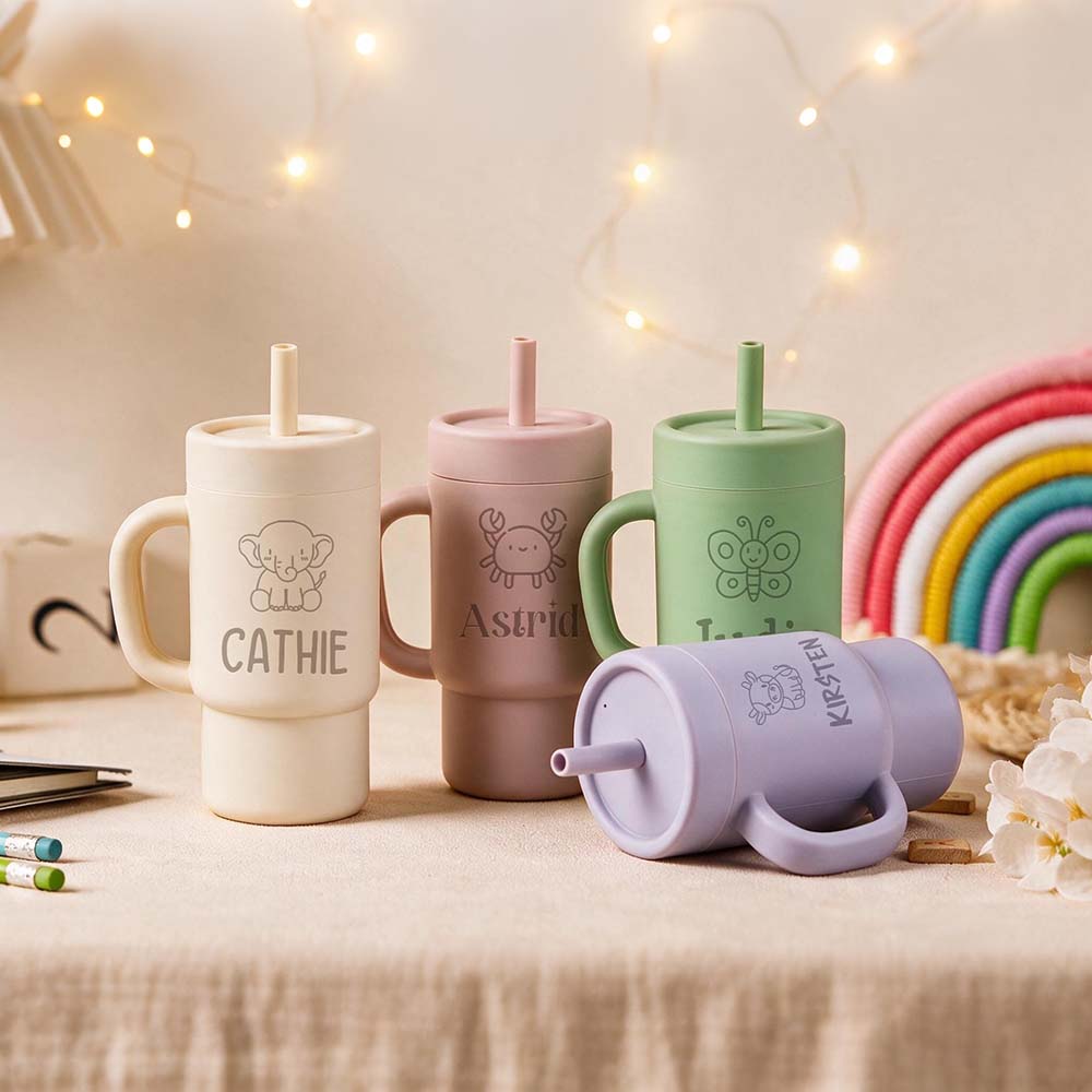 Personalised 10oz Stainless Steel Sippy Cup for Kids | KidCup10