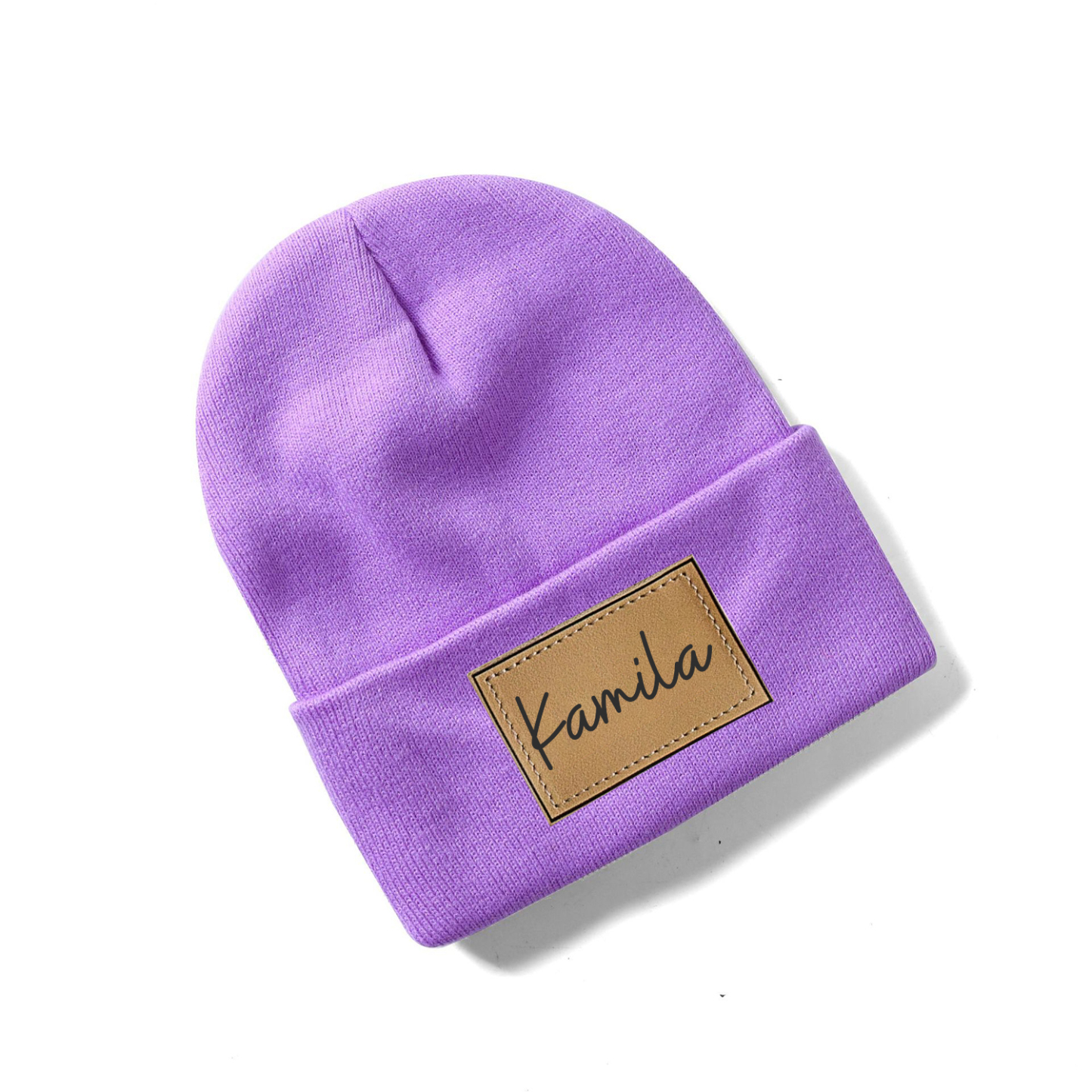 Personalized Leather Patch Beanie for Comfort & Unique | HSKid37