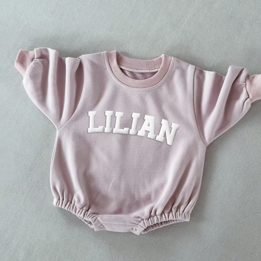 Personalized Puff Name Baby Color Sweatshirt Bodysuit | CWBaby90
