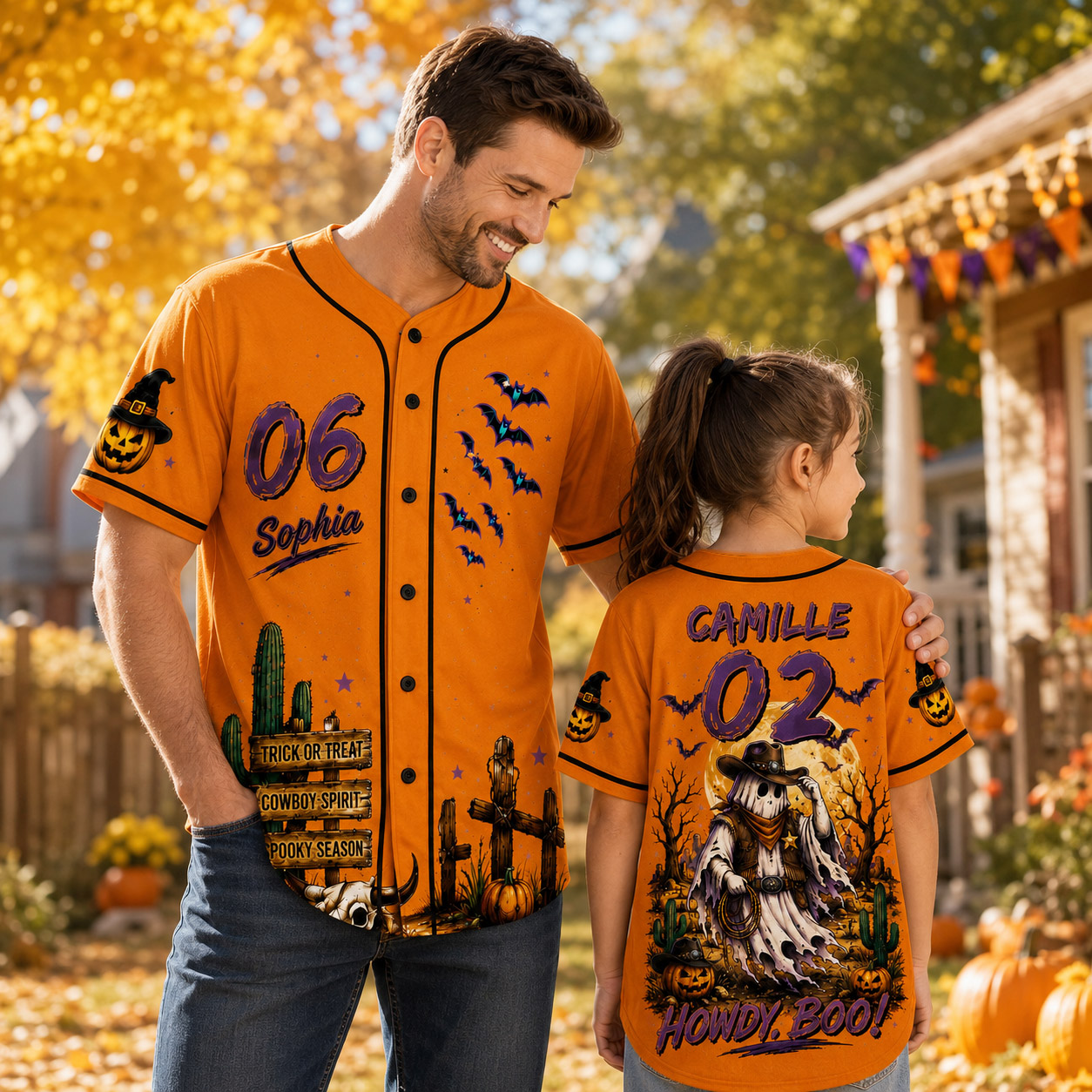 Personalized Halloween Button Up Baseball Jersey For Kid & Adult | CWHalloween100