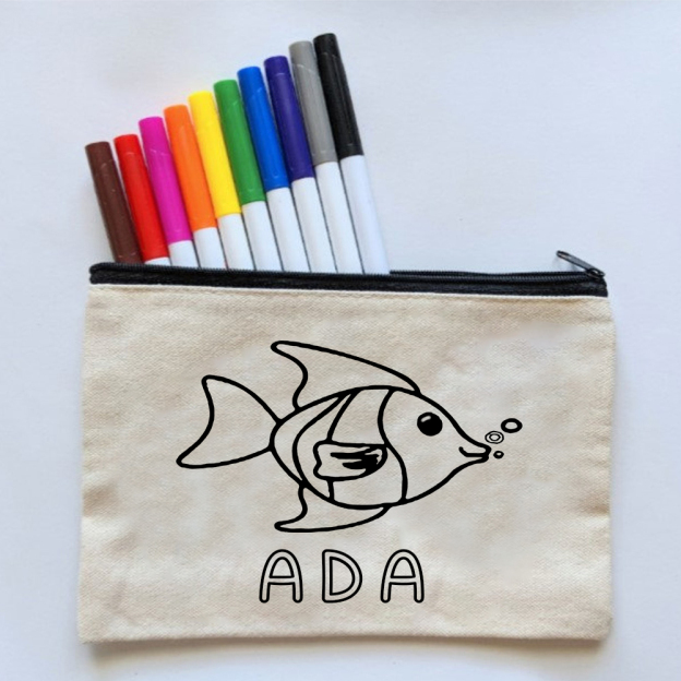 Personalized Gift Color Your Own Bag Kit (Colored Pencils Included)