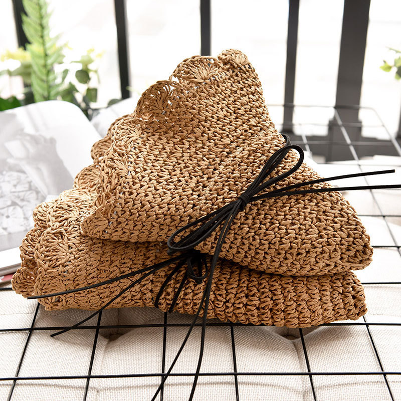 Personalized Bow Leather Patch Straw Hat for Comfort & Unique | CWBeach86
