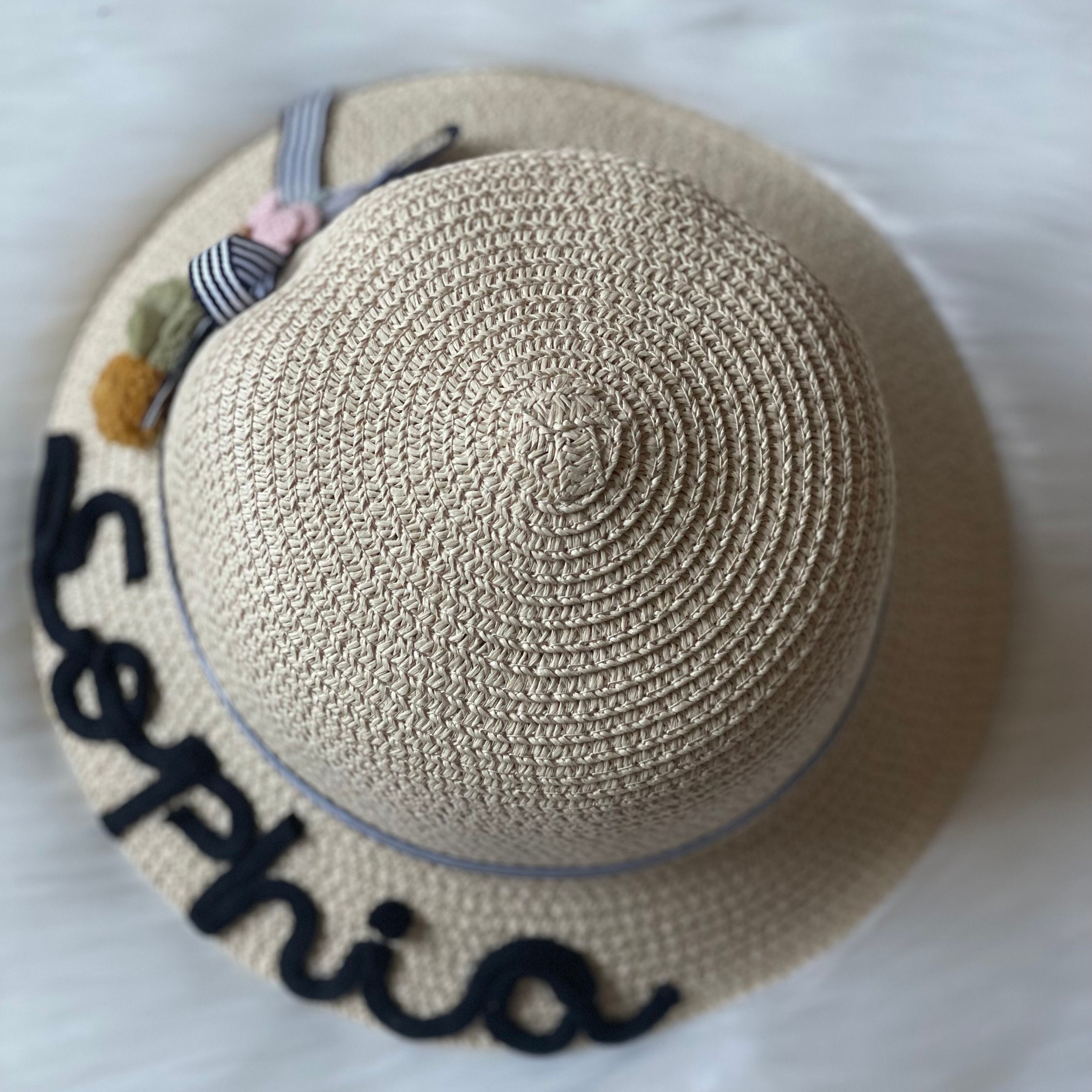 Personalized Hand Embroidery Straw Hat for Comfort & Unique | CWBeach59