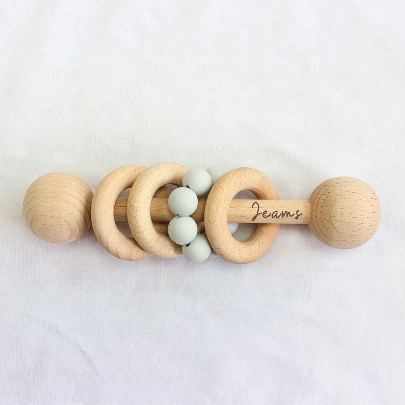 Personalized Cute Baby Wooden Rattle | CWBaby152